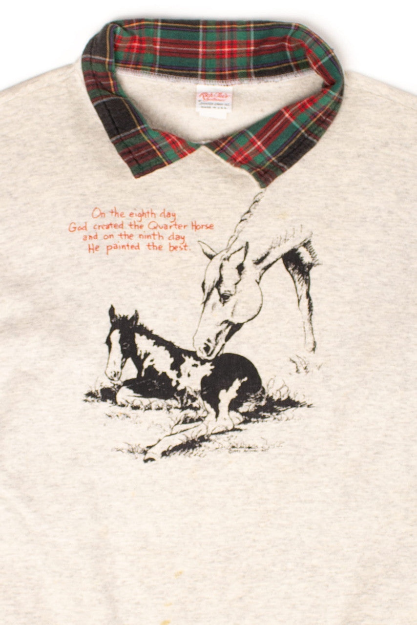 Vintage 'God Created The Quarter Horse' Collared Sweatshirt (1990s)
