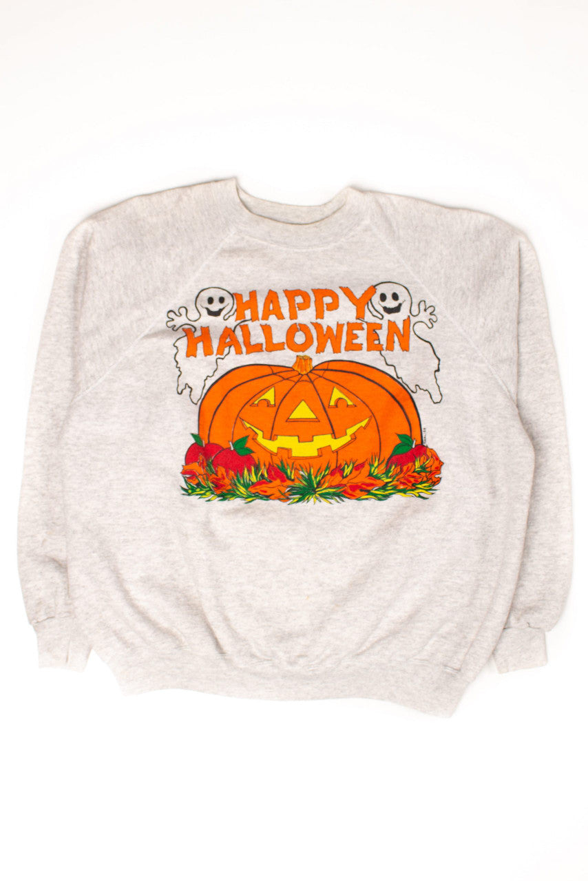 Vintage Happy Halloween Jack'O'Lantern Sweatshirt (1990s)