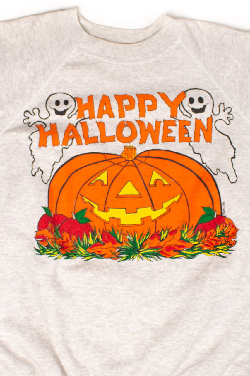 Vintage Happy Halloween Jack'O'Lantern Sweatshirt (1990s)