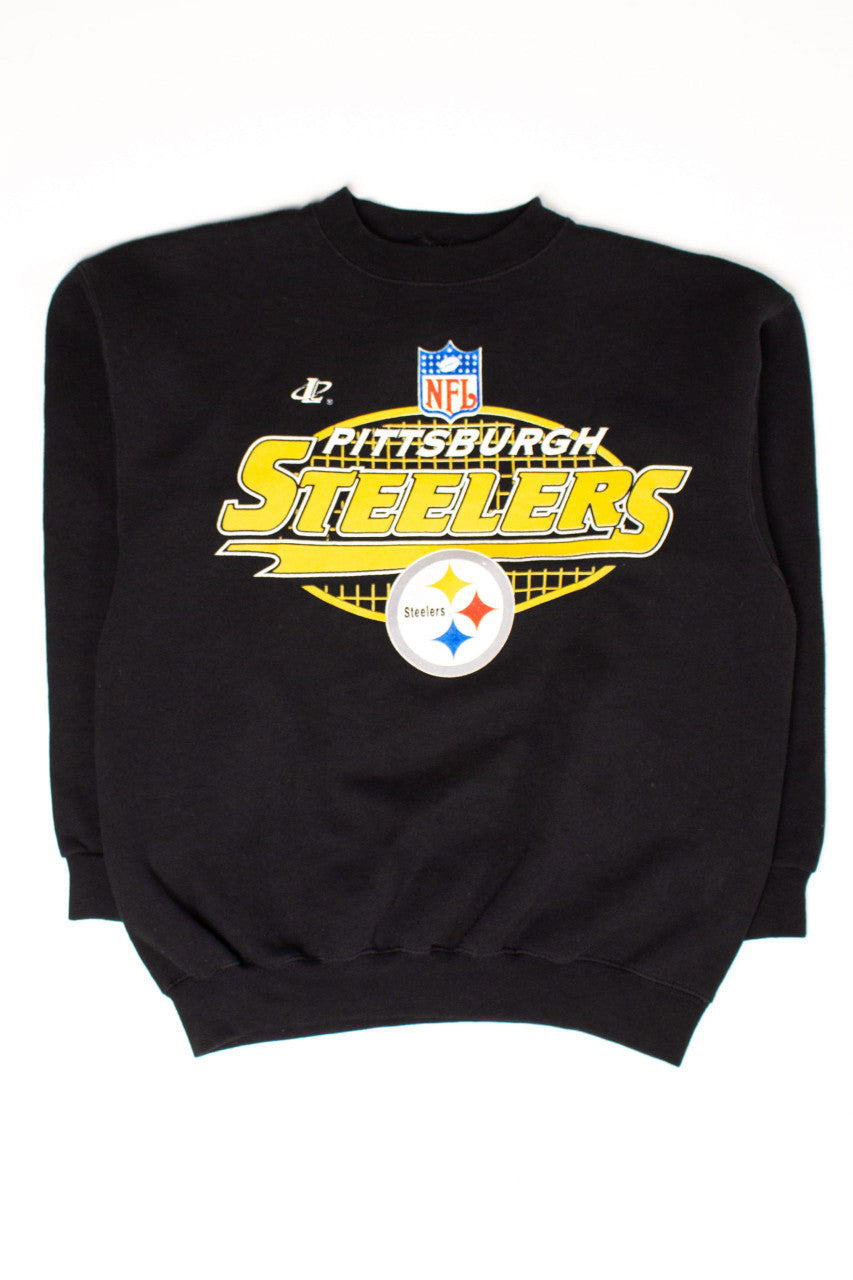 Vintage Black Pittsburgh Steelers Script Logo Sweatshirt (1990s)
