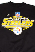 Vintage Black Pittsburgh Steelers Script Logo Sweatshirt (1990s)