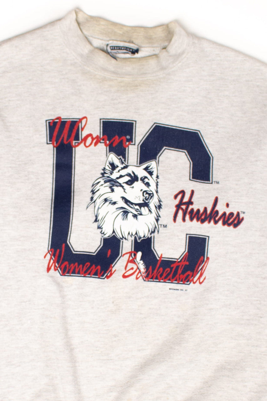 Uconn Basketball Vintage Uconn Crewneck Vintage UConn Huskies