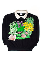 Vintage Garden Pond Collared Sweatshirt (1990s)