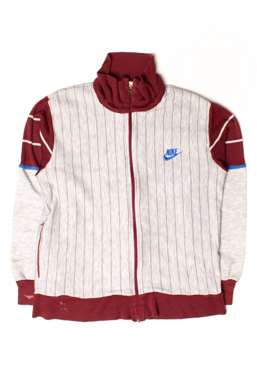 Vintage Nike Pinstripe Zip Up Sweatshirt (1990s)