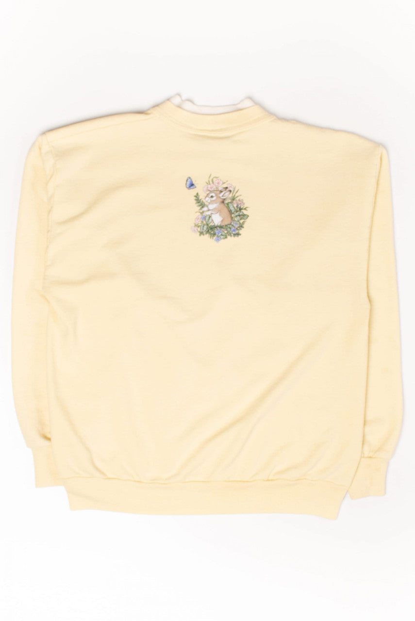 Vintage Yellow Floral Bunnies Sweatshirt (1990s)