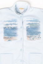 Vintage Beach Scene Button Up Sweatshirt (1990s)