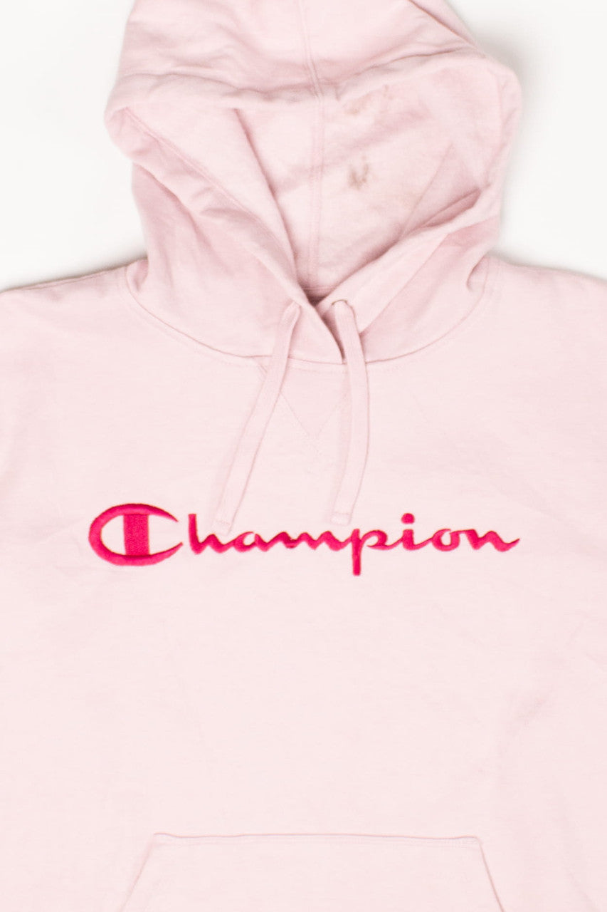 Pink Embroidered Champion Hoodie (2000s)