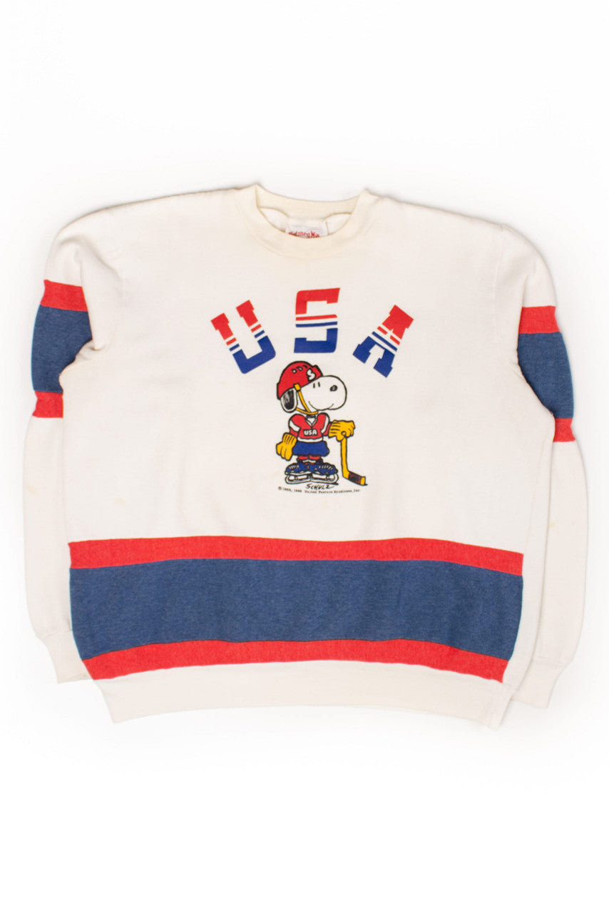 Vintage Snoopy USA Hockey Sweatshirt (1980s)