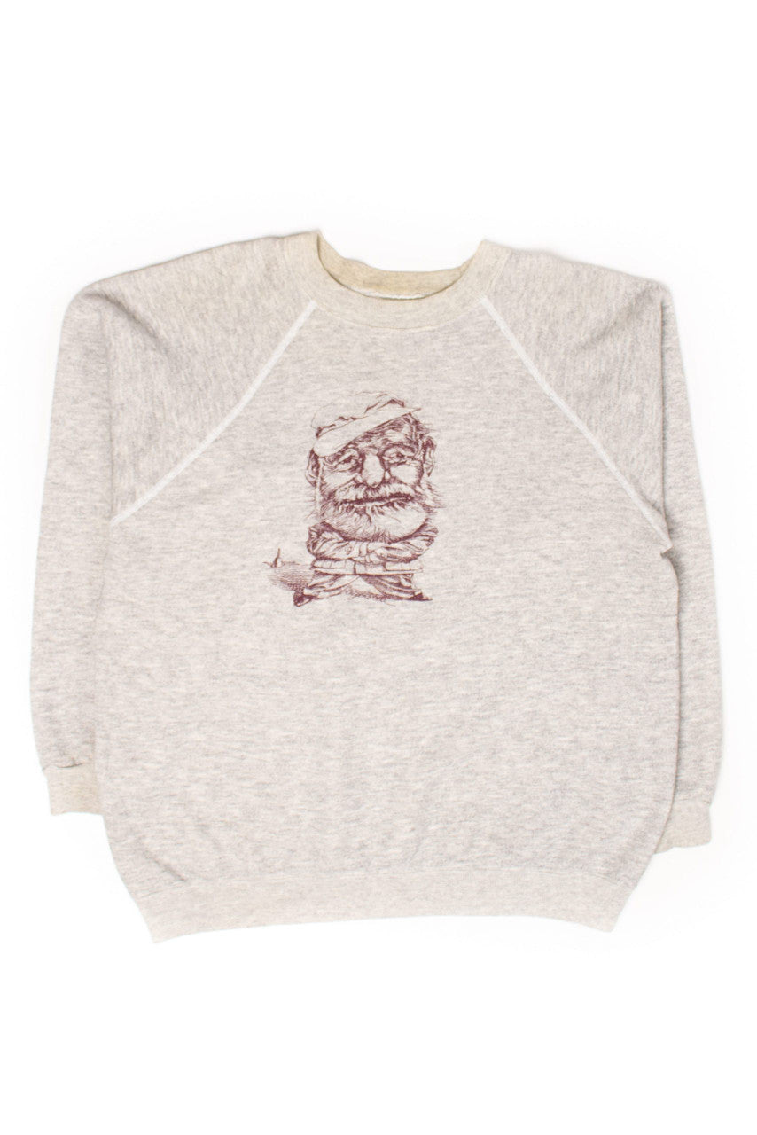 Vintage Old Man Caricature Sweatshirt (1980s)