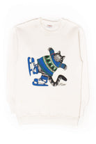 Vintage Ice Skating Cat Sweatshirt (1990s)