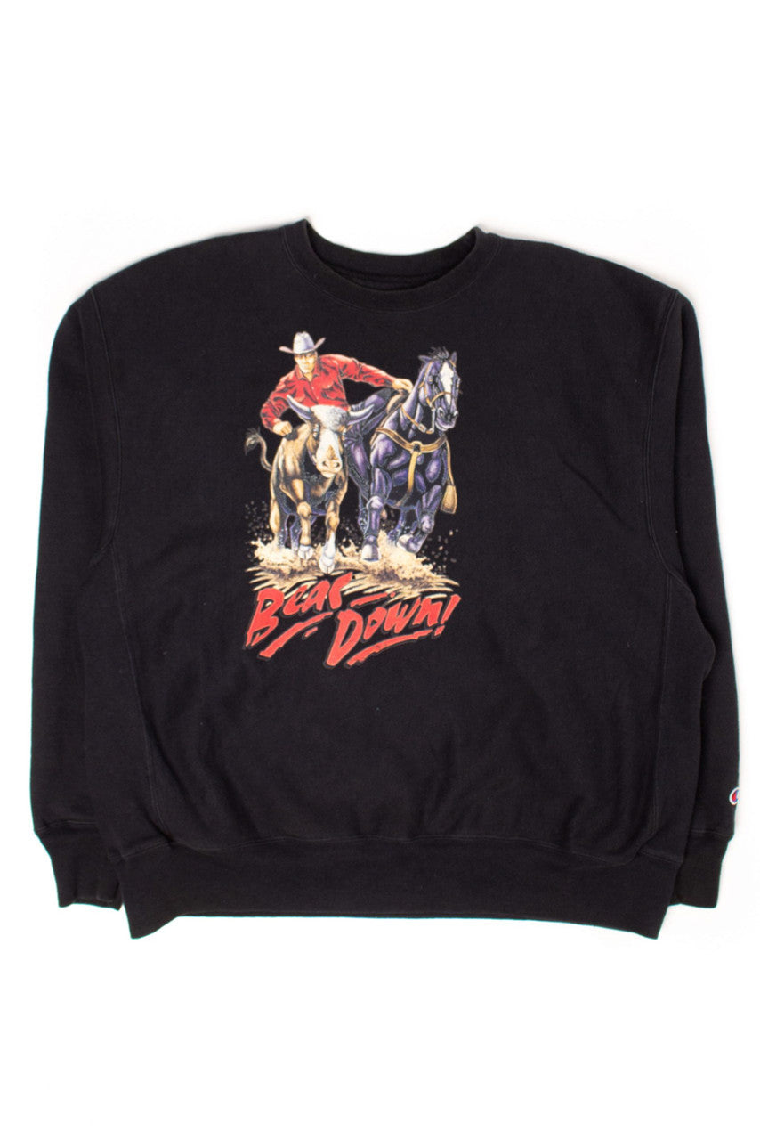 Vintage 'Bear Down!' Cowboy Sweatshirt (1990s)