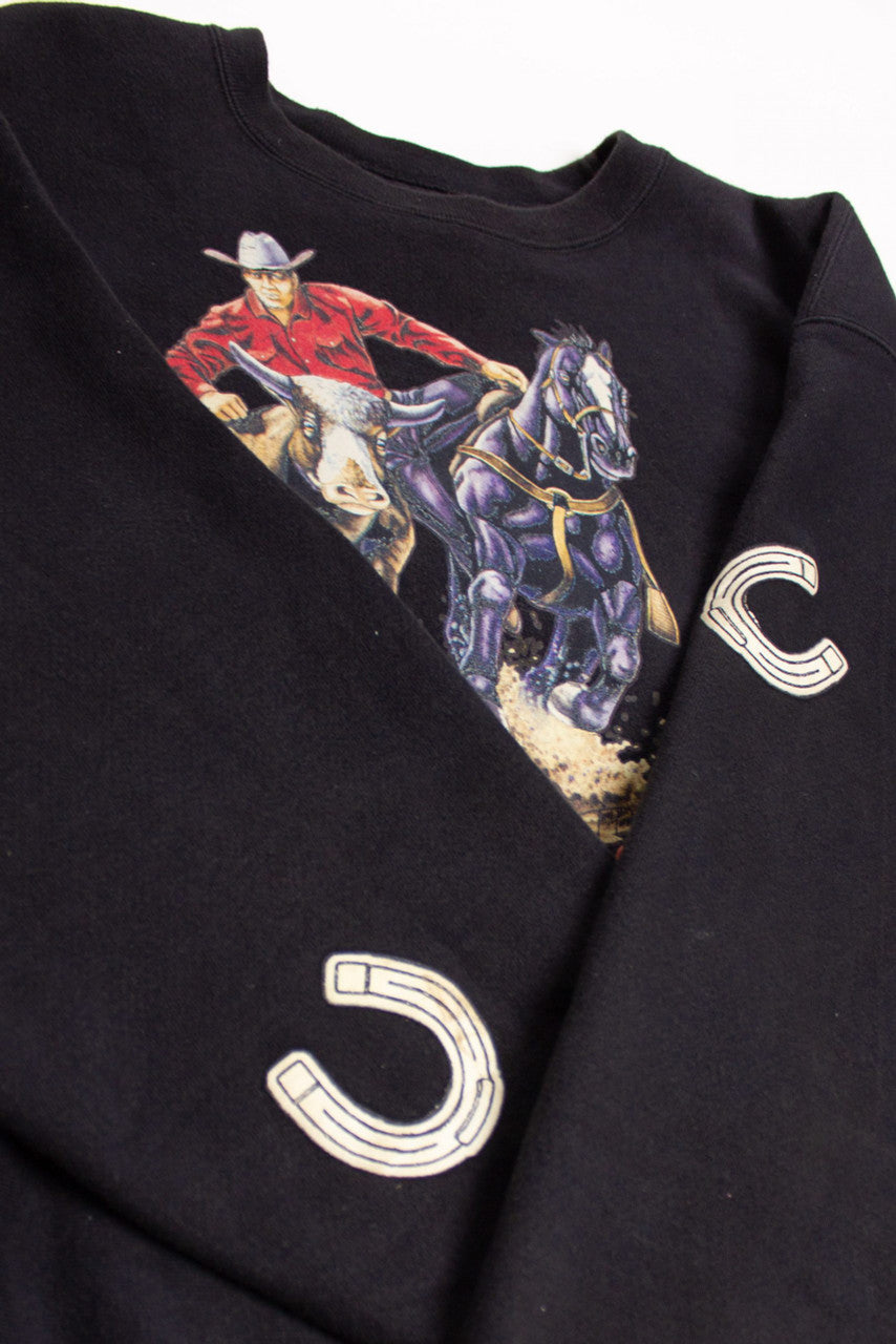 Vintage 'Bear Down!' Cowboy Sweatshirt (1990s)