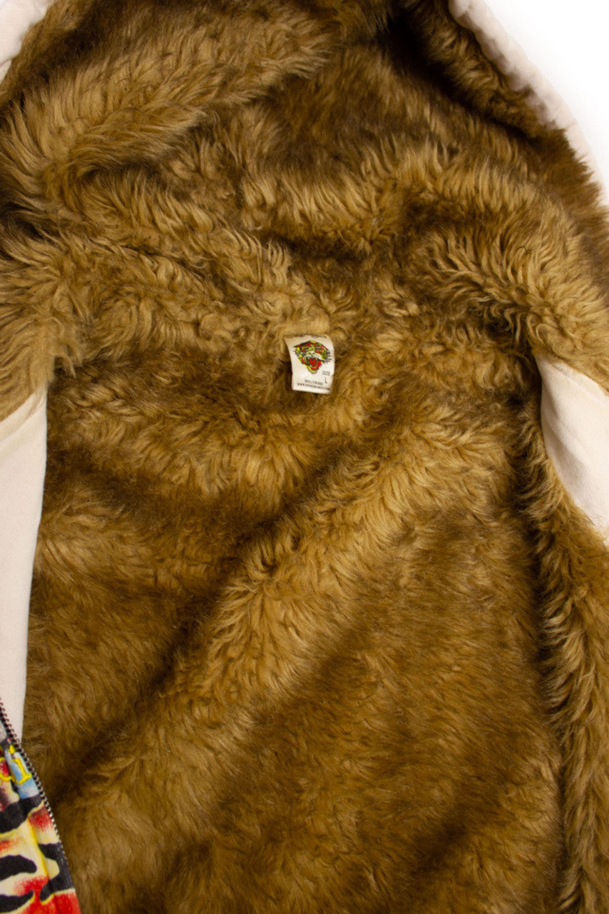 Ed Hardy Tiger Faux-Fur-Lined Hoodie