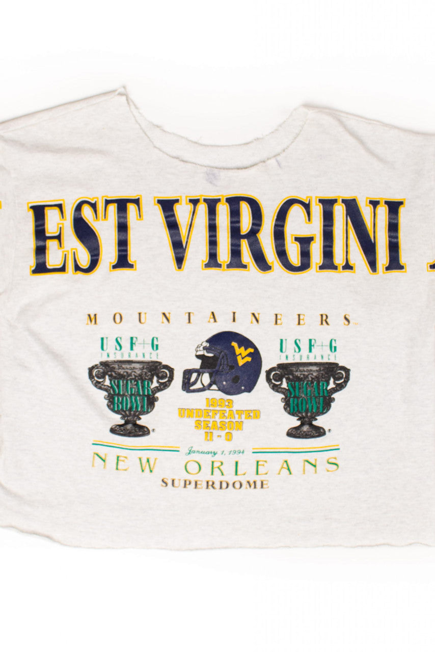 Vintage West Virginia Sugar Bowl Cropped Cutoff Sweatshirt (1994)