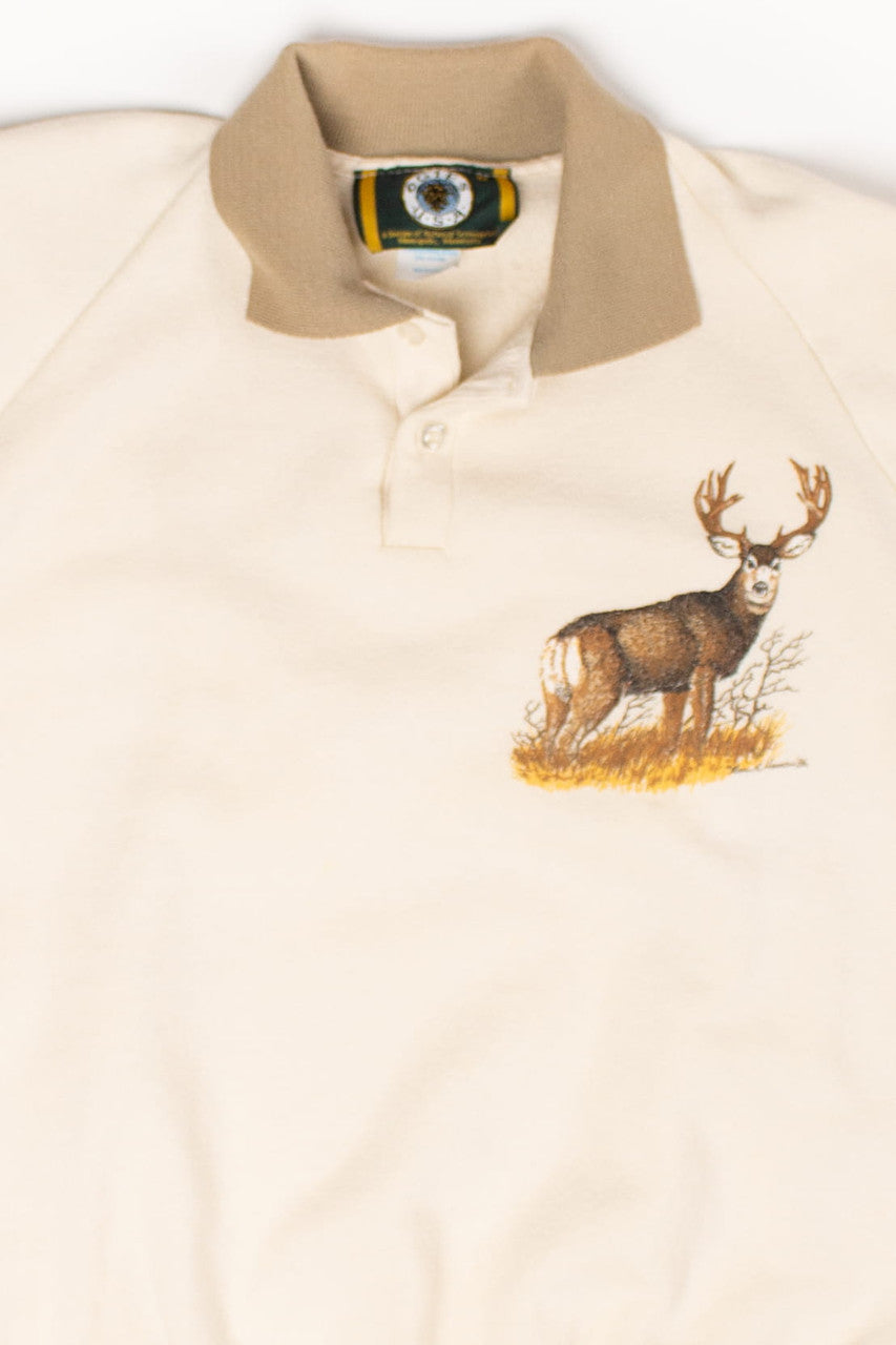 Vintage Deer Polo Sweatshirt (1990s)