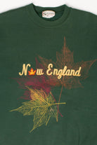 Vintage Embroidered New England Fall Leaves Sweatshirt (L, 1990s)