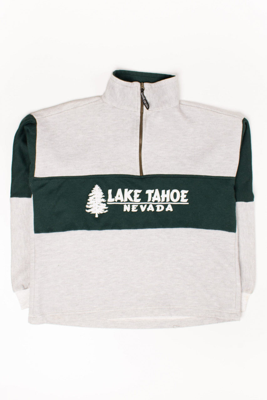 Vintage Lake Tahoe, Nevada Quarter Zip Sweatshirt (1990s)