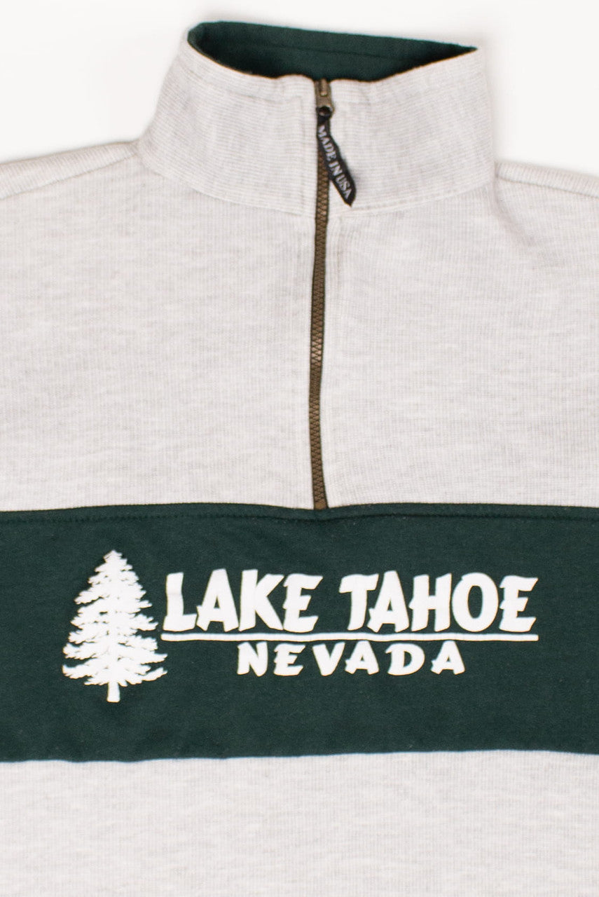 Vintage Lake Tahoe, Nevada Quarter Zip Sweatshirt (1990s)