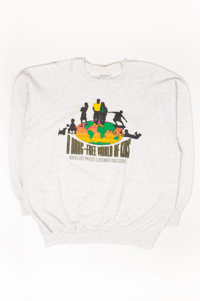 Vintage Drug Free World Of Kids Sweatshirt (1990s)