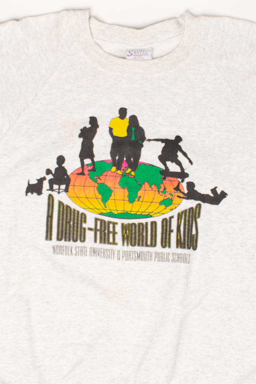 Vintage Drug Free World Of Kids Sweatshirt (1990s)