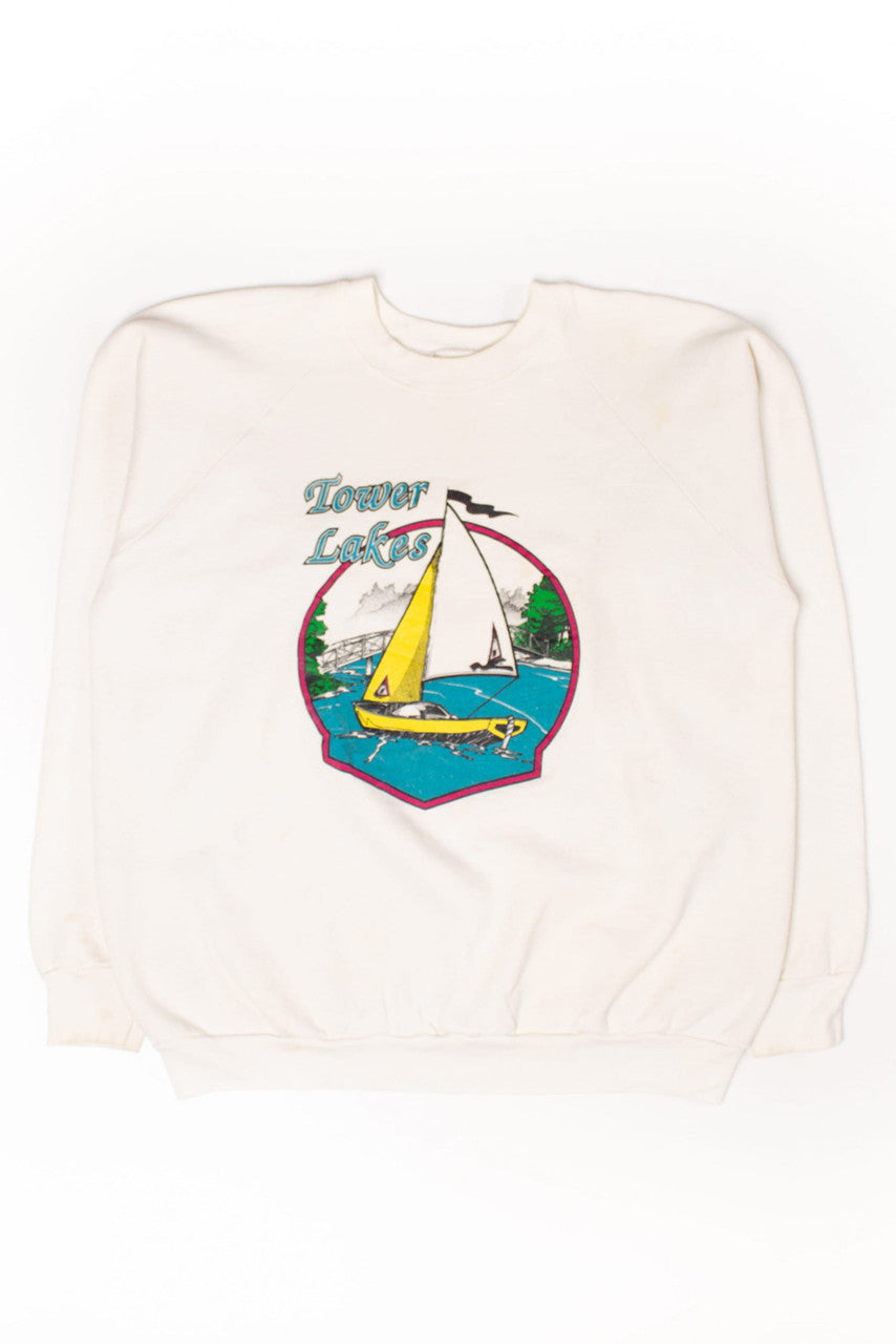 Vintage Tower Lakes Sailboat Sweatshirt (1990s)