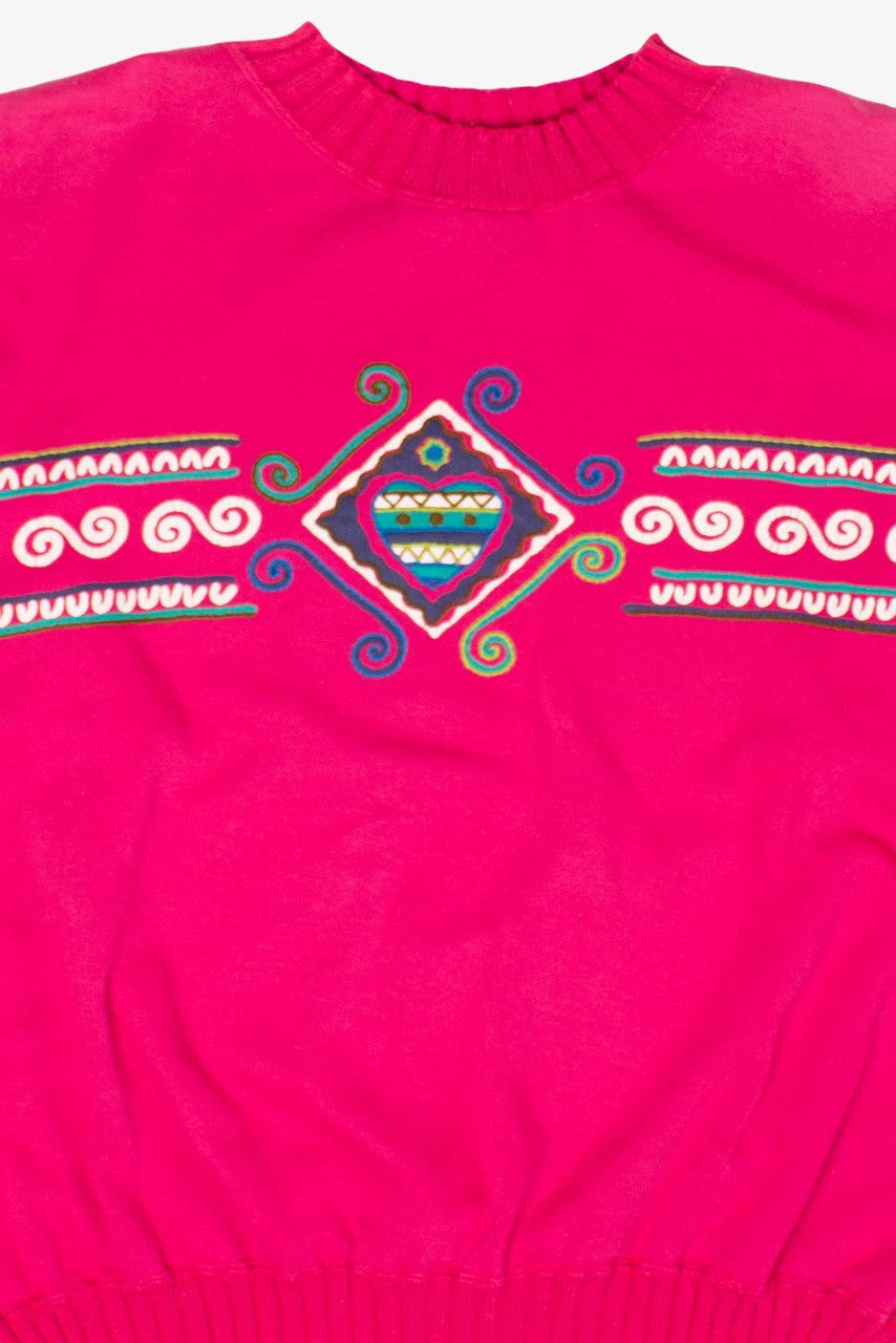 Vintage Heart Pattern Sweatshirt (1990s)