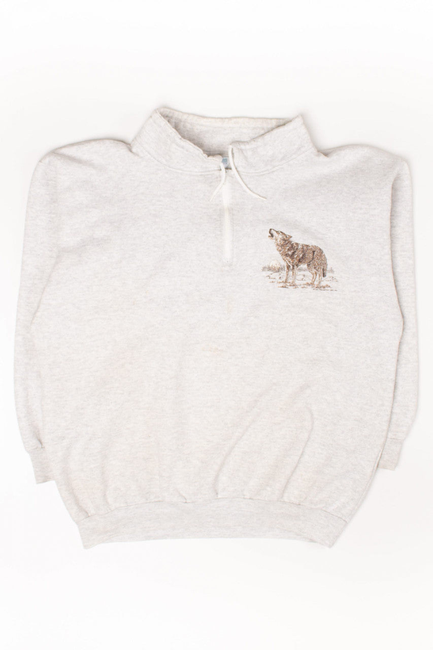 Vintage Howling Wolf Quarter Zip Sweatshirt (1991)