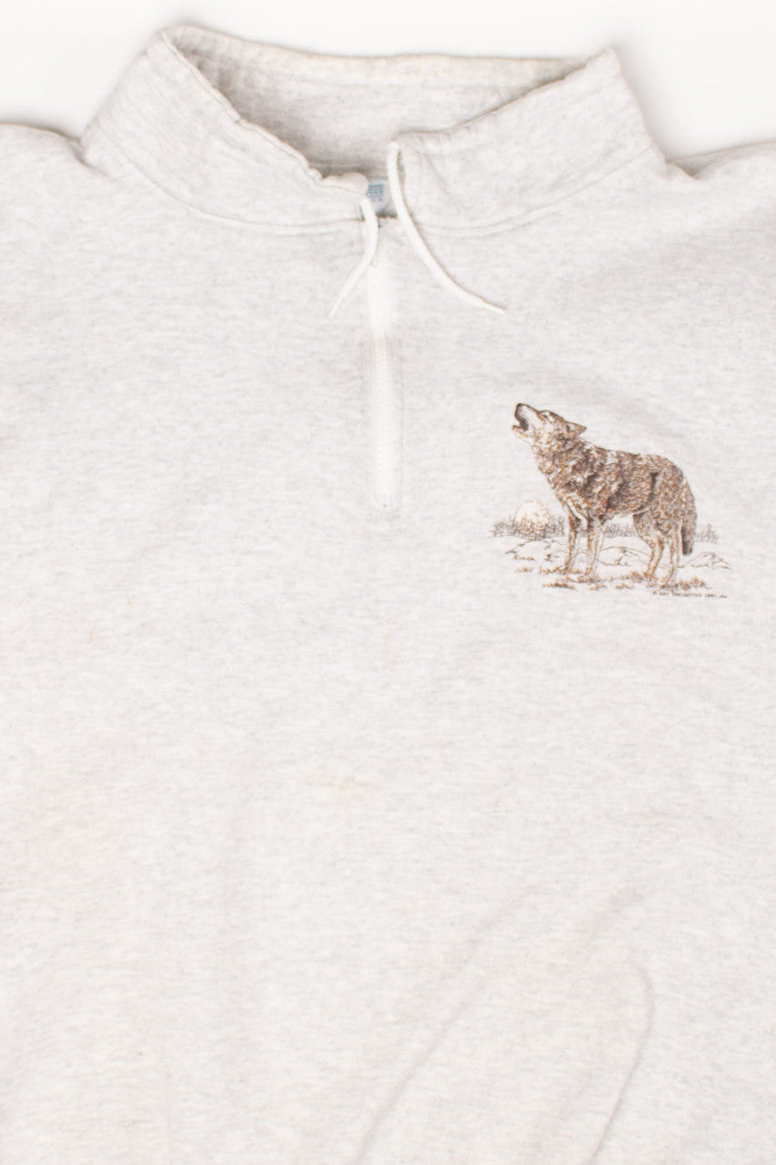 Vintage Howling Wolf Quarter Zip Sweatshirt (1991)