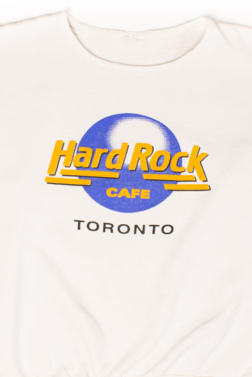 Vintage Cropped Sleeve Hard Rock Cafe Toronto Sweatshirt (1990s)
