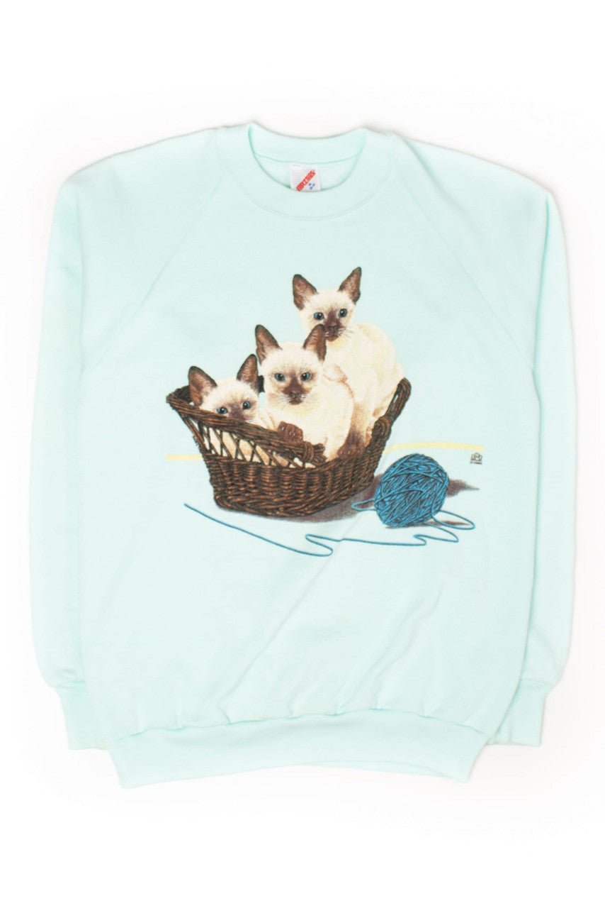 Vintage Siamese Kittens Sweatshirt (1989)