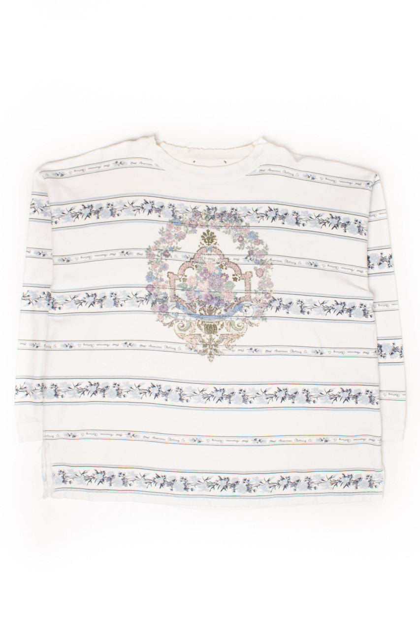 Best American Clothing Co. Floral Striped Sweatshirt