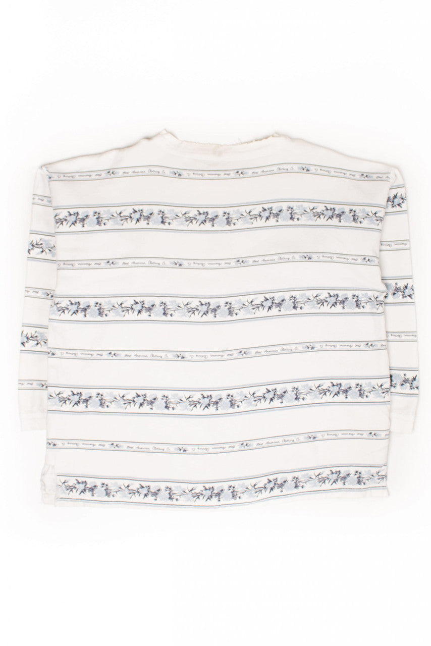 Best American Clothing Co. Floral Striped Sweatshirt