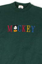 Vintage Green Embroidered Mickey Mouse Sweatshirt (1990s)
