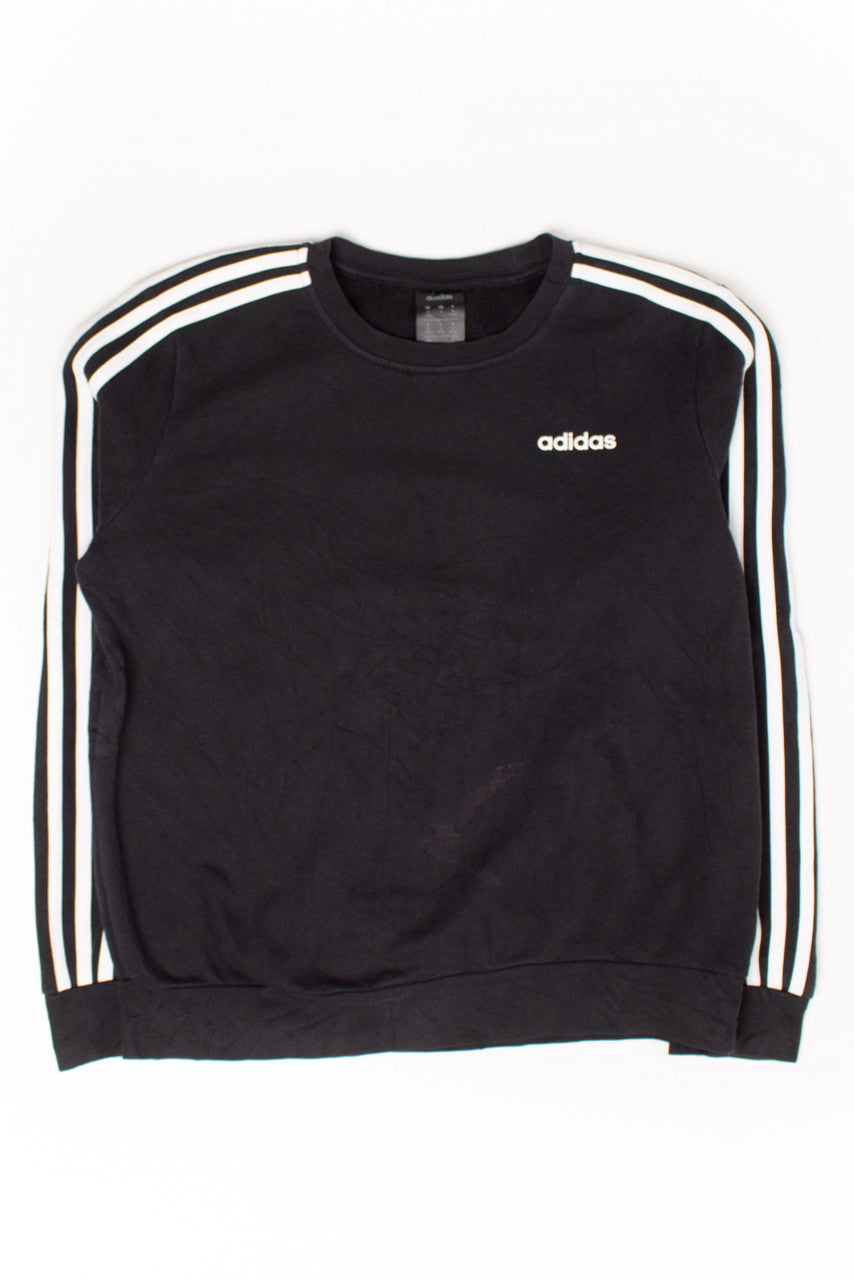 Black Adidas Striped Sleeve Sweatshirt