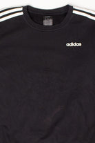 Black Adidas Striped Sleeve Sweatshirt