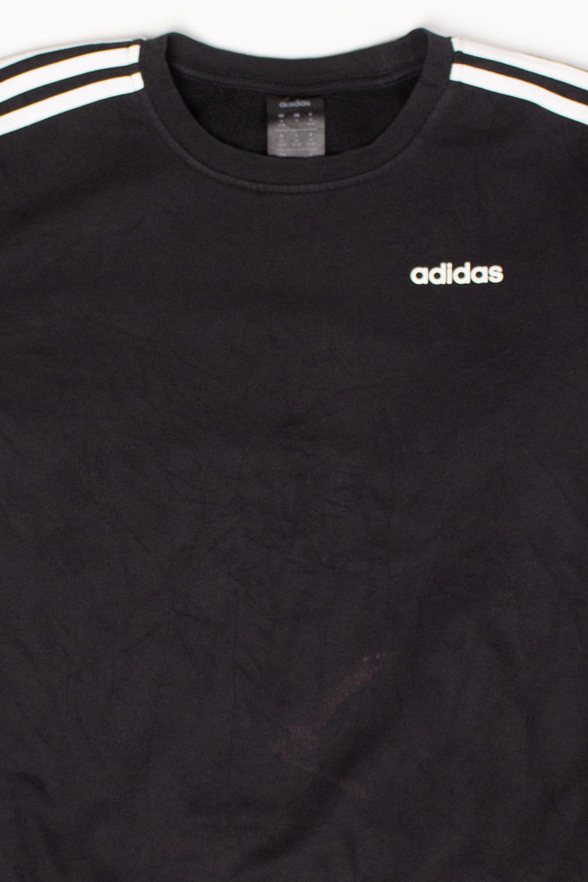 Black Adidas Striped Sleeve Sweatshirt