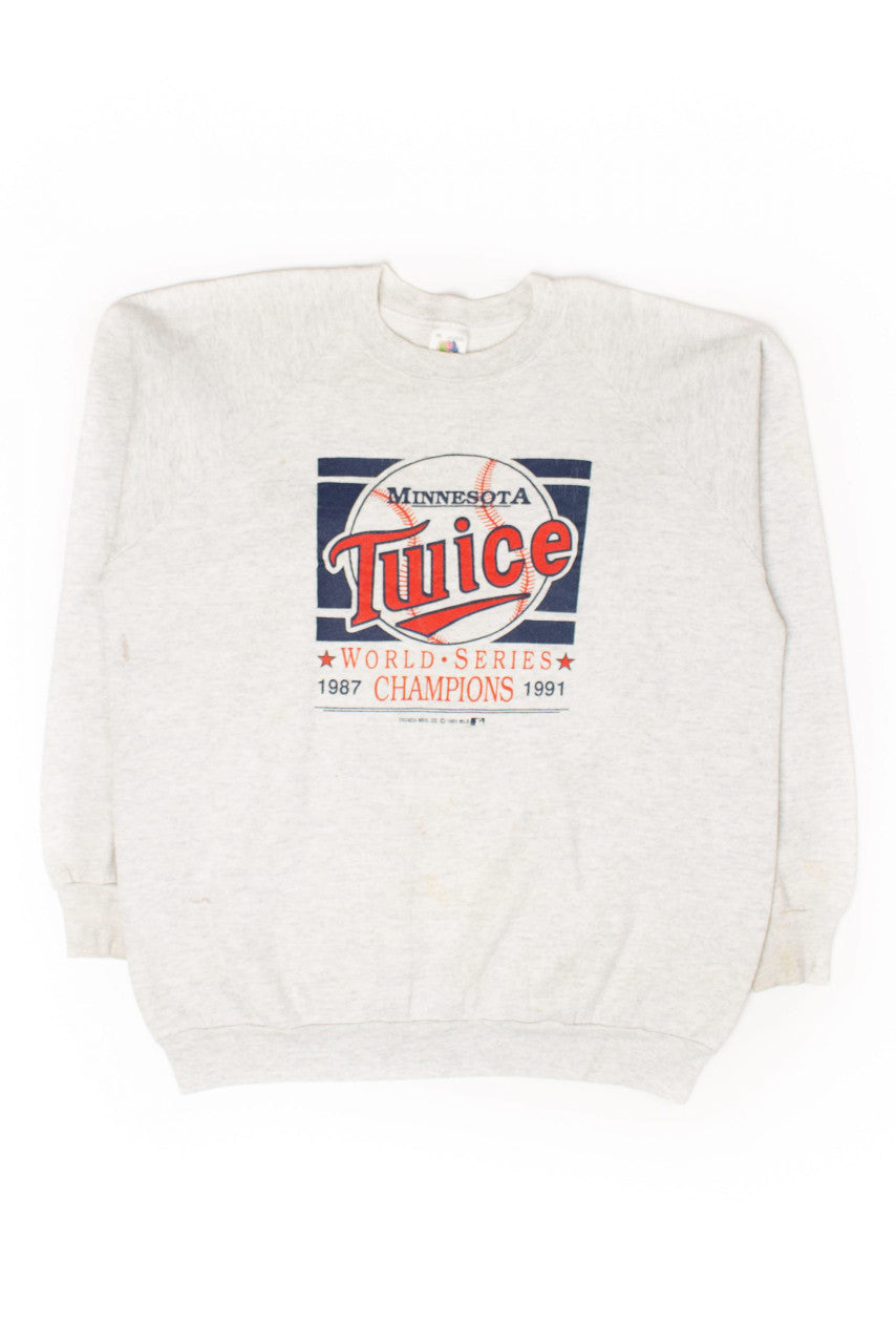 Vintage Twins 'Twice' World Series Champs Sweatshirt (1991)
