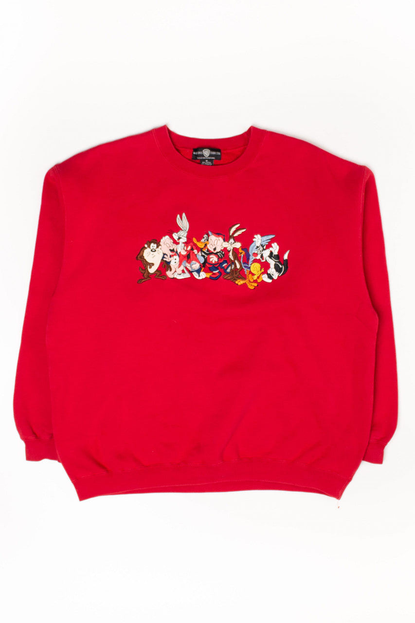 Vintage Embroidered Looney Tunes Cast Sweatshirt (1990s)