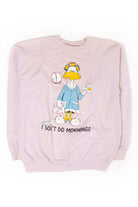 Vintage 'I Don't Do Mornings' Duck Sweatshirt (1988)