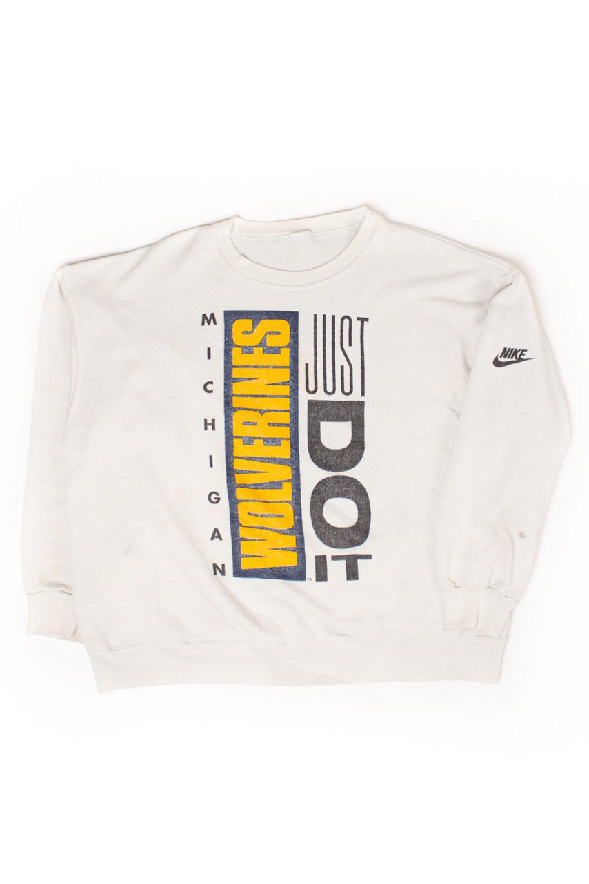 Vintage Michigan Wolverines 'Just Do It' Sweatshirt (1990s)