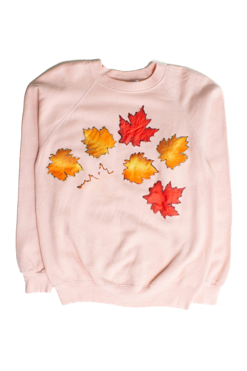 Vintage Fall Leaf Applique Sweatshirt (1980s)