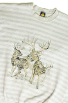 Vintage Deer Striped Sweatshirt (1992)