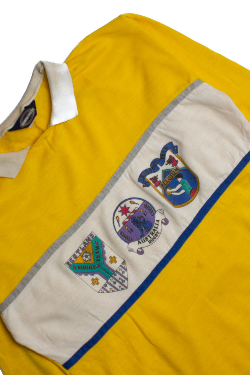 Vintage Yellow Rugby Collared Sweatshirt (1980s)