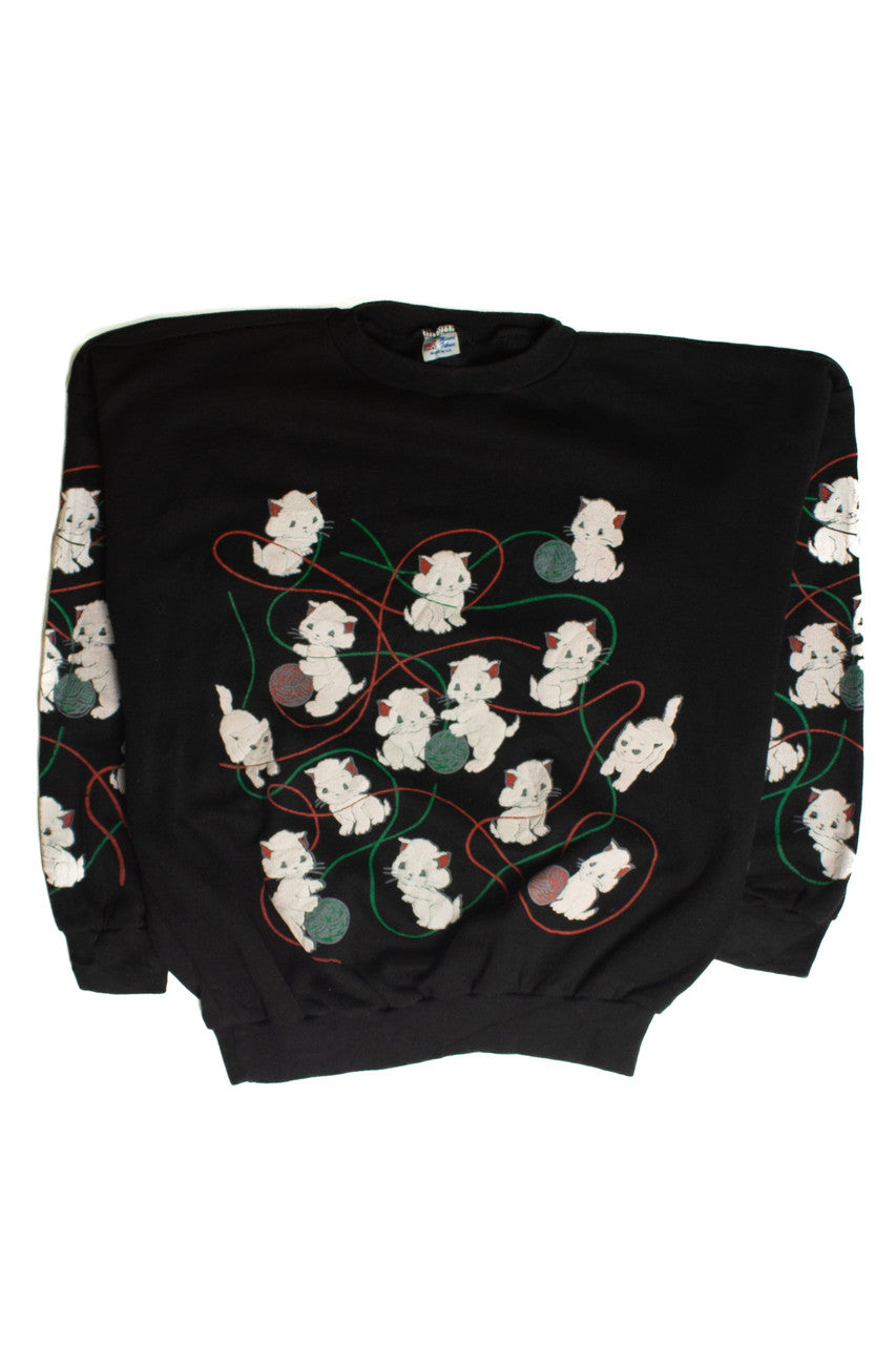 Vintage Kittens & String Sweatshirt (1990s)