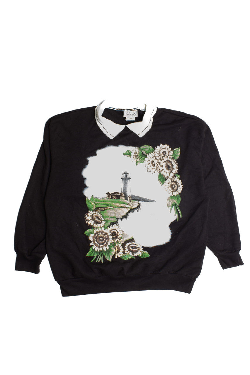 Vintage Lighthouse Collared Sweatshirt (1990s)