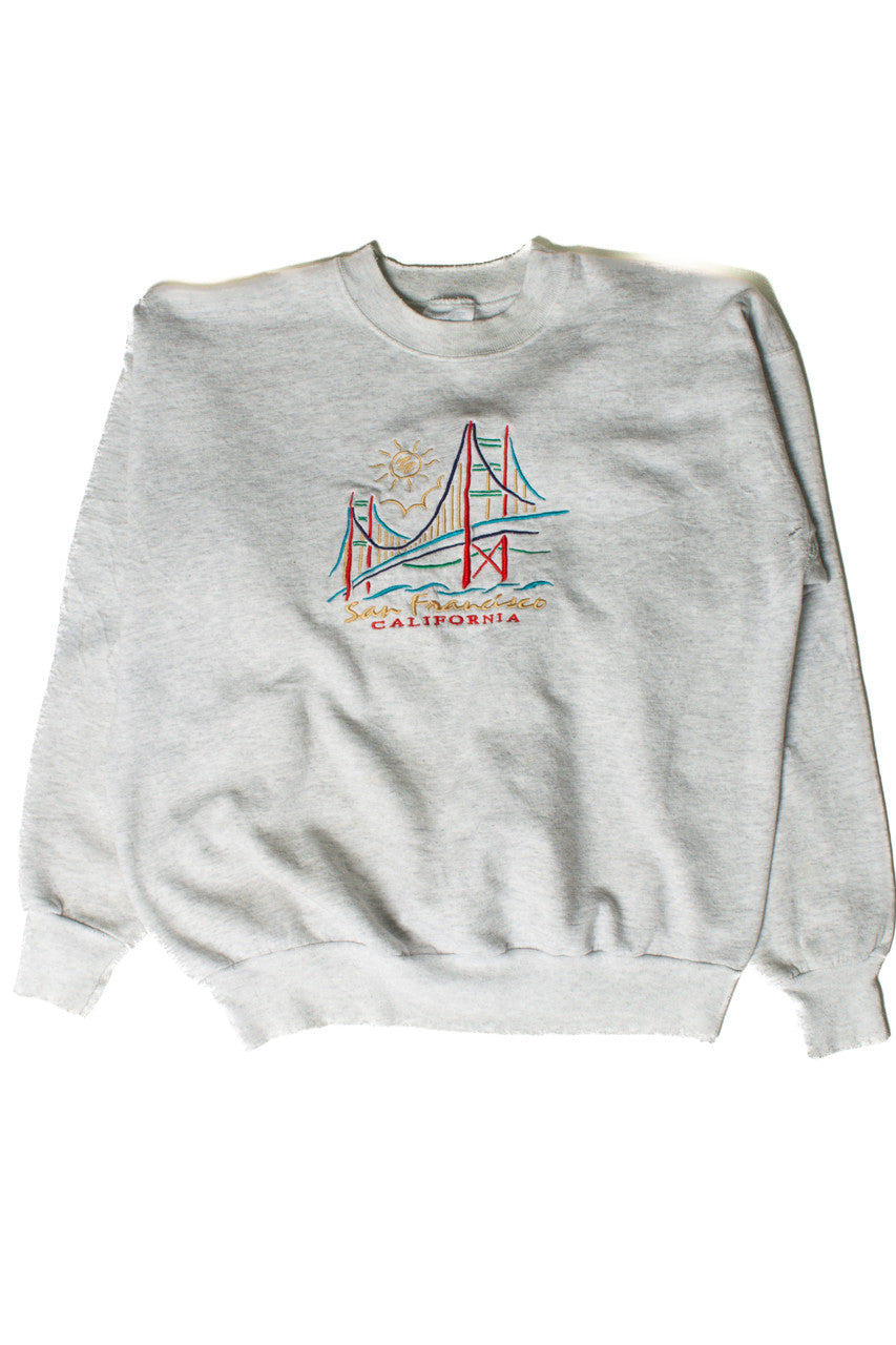 San Francisco California Bridge Embroidery Sweatshirt
