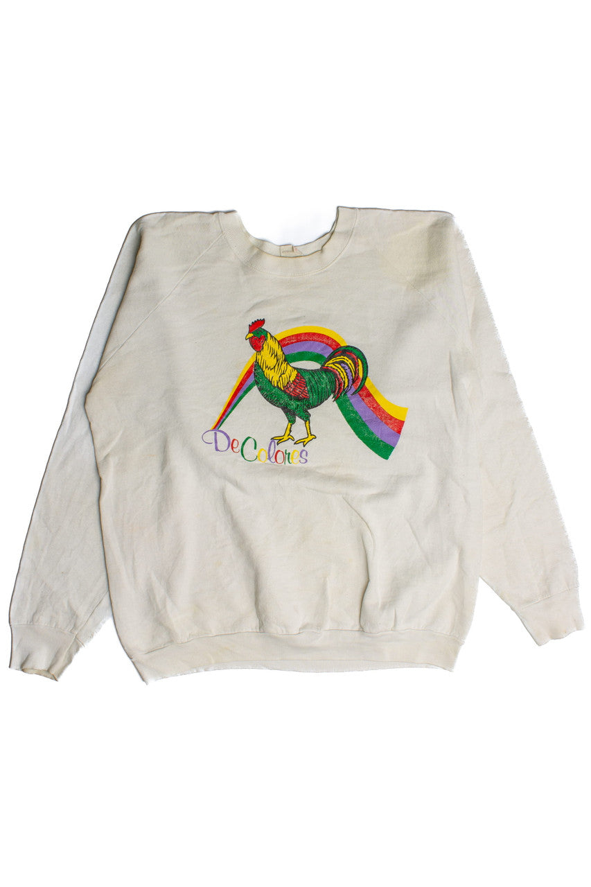 Vintage Rainbow Chicken Sweatshirt (1980s)