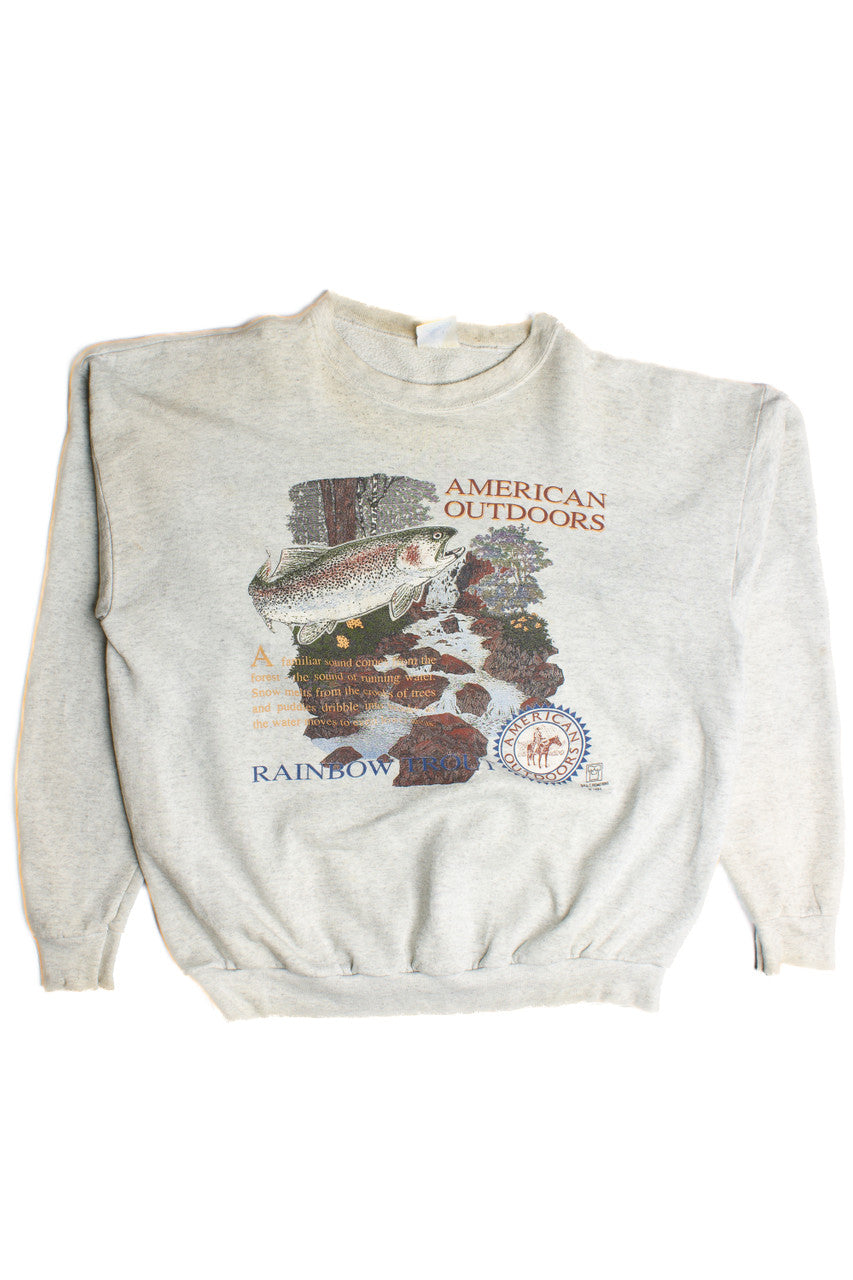 Vintage Rainbow Trout American Outdoors Sweatshirt (1990s) 8571