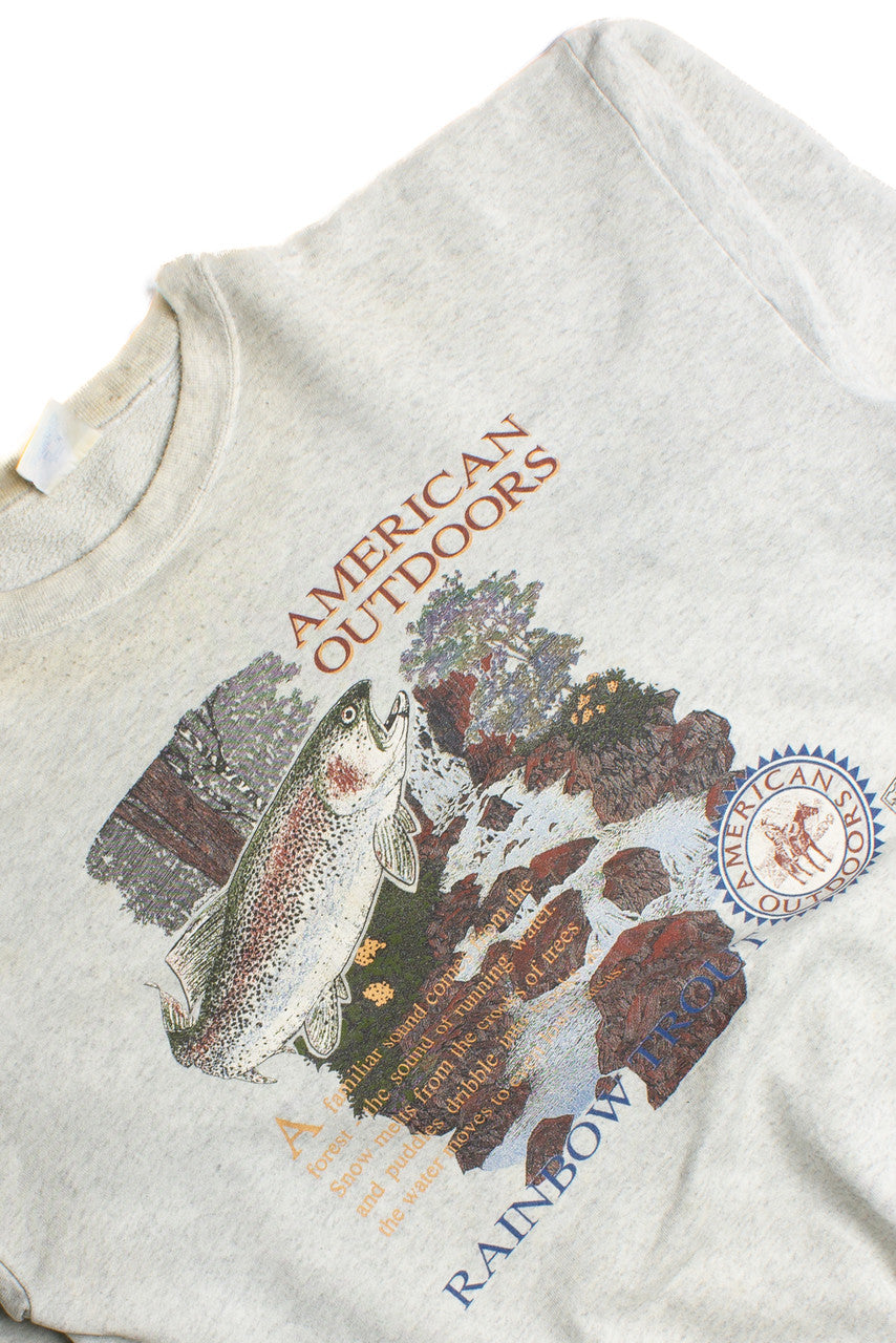 Vintage Rainbow Trout American Outdoors Sweatshirt (1990s) 8571