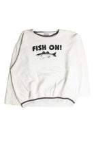 Vintage Fish On Graphic Sweatshirt (1990s) 8671